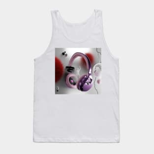 3D ABSTRACT HEADPHONES DIGITAL ART AESTHETIC Tank Top